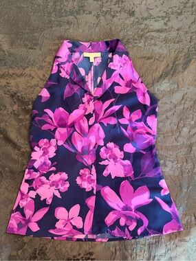 Banana Republic Purple Floral Halter Camisole on Navy